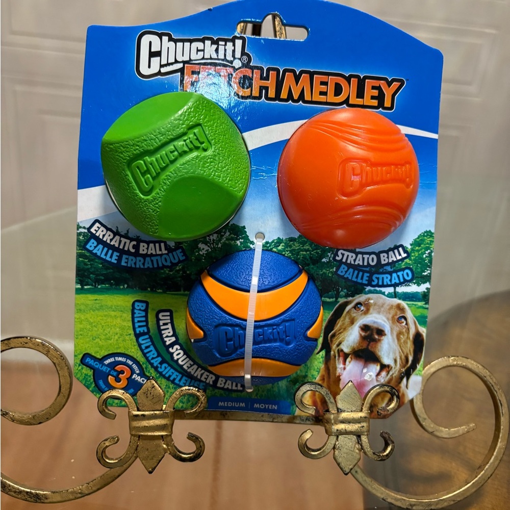 Fetch Medley Dog Ball Dog Toys, Medium (2.5 Inch) Pack of 3, for Medium